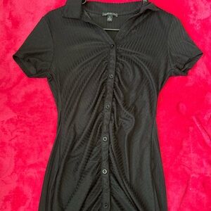 Chic Black Button-Up Mini Dress